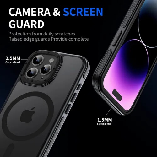 Vista 4 de Funda magnética fuerte para iPhone 12 Pro Max [Protección de grado militar de 10 pies] Compatible con MagSafe, funda protectora a prueba de golpes