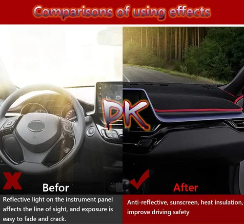 Vista 2 de Great-luck Tapete de cubierta para salpicadero, accesorios interiores personalizados, cubiertas para salpicadero, reduce el deslumbramiento, elimina