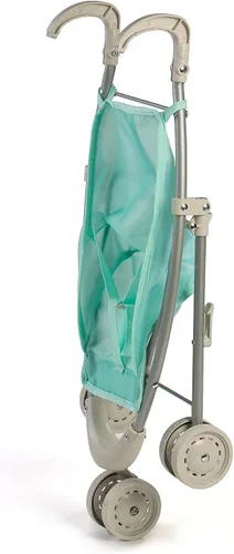 Vista 3 de Miniland Cochecito de muñeca en color menta hasta 15 pulgadas Muñecas. Estructura plegable con rueda direccional fabricada en aluminio y telas