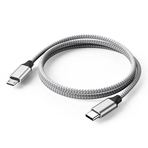 Vista 7 de Cable USB C a Micro USB de 3 pies, paquete de 2 adaptadores trenzados macho a macho, USB-C USBC a cable micro USB 1M para carga y transmisión
