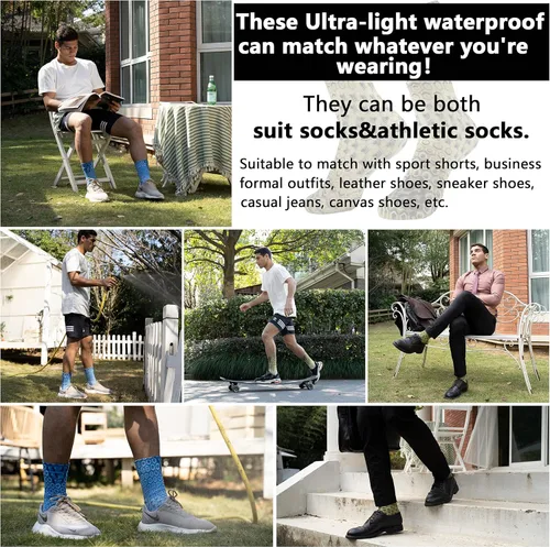 Vista 4 de Calcetines transpirables impermeables, certificados SGS RANDY SUN, unisex, para escalada, esquí, senderismo, senderismo, 1 par