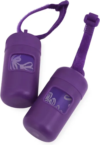 Vista 26 de Best Pet Supplies Paquete de 2 soportes para bolsas de excrementos de perro, con clip de correa, bolsa dispensadora de malla reutilizable