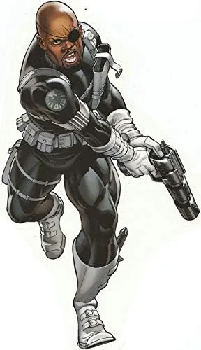 Calcomanía de Nick Fury de 9 pulgadas con escudo de S.H.I.E.L.D. Avengers Marvel Comics removible, autoadhesiva, vinilo adhesivo para pared,