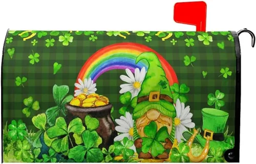 Vista 46 de Fundas magnéticas para buzón de hojas de eucalipto de primavera, tamaño estándar de 21 x 18 pulgadas, hojas verdes, decoración de buzón