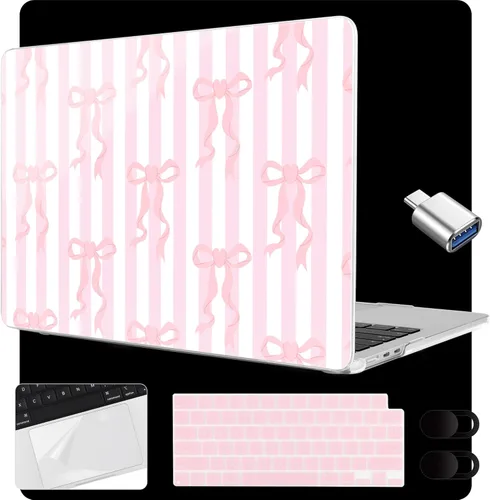 Vista 18 de MEEgoodo Funda para MacBook Air de 15 pulgadas M4/M3/M2 2025 2024 2023, funda compatible con el modelo (A3241/A3114/A2941) para MacBook Air de 15