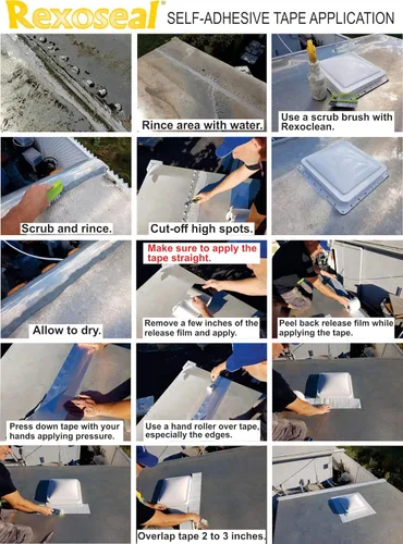 Vista 2 de Rexoseal Cinta de reparación de impermeabilización con respaldo de aluminio reforzado para todo tipo de clima, cinta resistente a los rayos UV y a