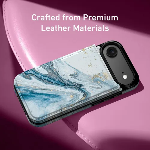 Vista 830 de LETO para iPhone 15 Pro Funda tipo cartera - Tapa tipo folio con patada - Diseños de moda - Tarjetero - Funda protectora para mujeres y niñas - 6.1