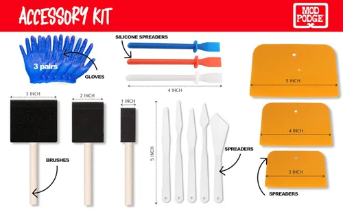 Vista 8 de Mod Podge - Paquete con esmalte y mate medio de 8 onzas, 3 brochas de espuma, rodillo para entintar de 4 pulgadas, sellador impermeable