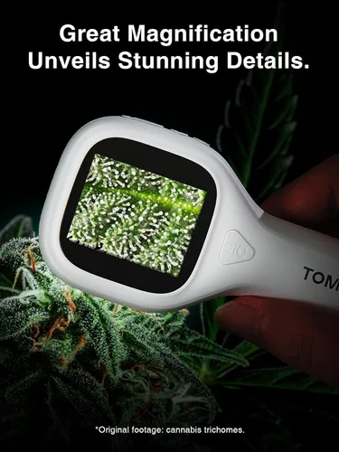 Vista 13 de TOMLOV Microscopio portátil de primer plano P10 Evo: Microscopio digital de monedas 20X para adultos y niños, lupa iluminada con LED con pantalla