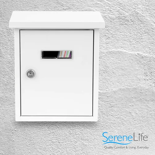 Vista 5 de Serenelife Modern Wall Mount Lockable buzón de correo – Clave de metal galvanizado de exterior Gran Capacidad – Comercial Casa Rural Caja decorativa