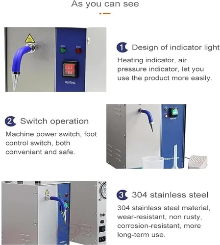 Vista 5 de Professional 2L/4L Jewelry Steam Cleaner: Multi-Purpose Ultrasonic Washer for Gems, Gold, Silver, Watches & More(Size:2L)