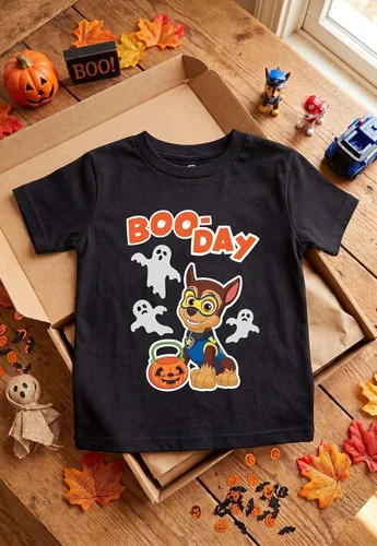 Vista 7 de Tstars Paw Patrol - Camisa de Halloween para niños pequeños, Chase Skye Boo-day / Negro