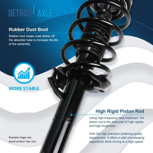Vista 4 de Detroit Axle - Kit de puntales delanteros para Volkswagen Jetta Passat Golf Beetle Eos Rabbit Audi A3 Quattro, 2 puntales con muelle helicoidal 2