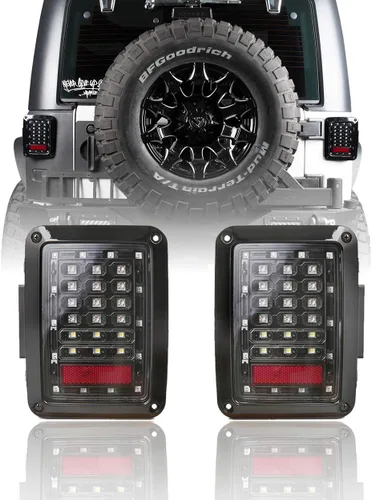 Hooke Road Wrangler JK - Conjunto de luz trasera con luz de freno y señal de giro, compatible con Jeep JK Wrangler 2007-2018