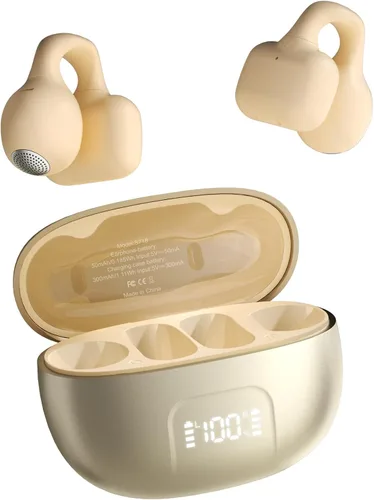 Auriculares con clip, auriculares de oreja abierta, mini auriculares de conducción ósea IPX6, impermeables, Bluetooth, Bluetooth 5.4, auriculares