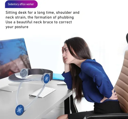 Vista 4 de Collar de Cuello Ajustable 360° - Soporte de Cuello con Estira-Cuello Collar Cervical Hecho de Plástico para Corregir la Postura de Cabeza