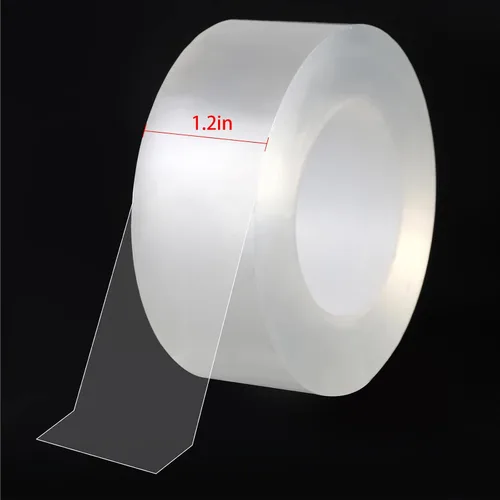 Vista 2 de Cinta transparente de sellado climático, cinta de película de aislamiento de corrientes de aire transparente para tapajuntas de puertas, cinta