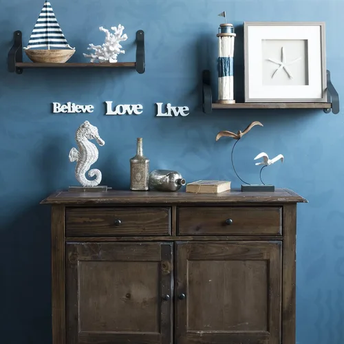 Vista 2 de Rustic State Rustico - Estantería flotante de pared de 24 pulgadas con soportes de hierro, estante industrial flotante de madera maciza recuperada