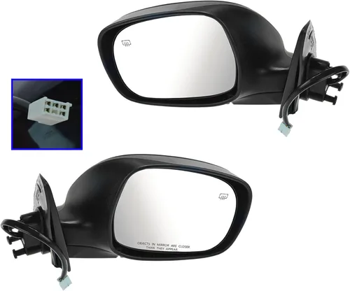 Vista 141 de TRQ Conjunto de 2 piezas de espejo lateral para conductor y pasajero, ajuste eléctrico, sin calefacción, sin memoria, color negro, compatible