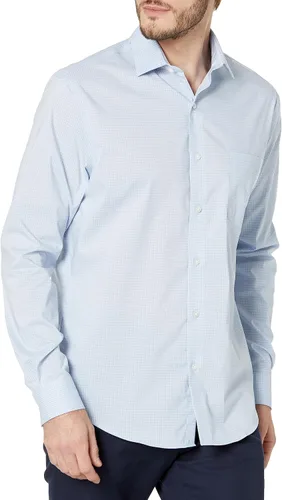 Vista 14 de Van Heusen Camisa de vestir para hombre, ajuste regular, ultra sin arrugas, cuello flexible, elástico a cuadros Albaricoque