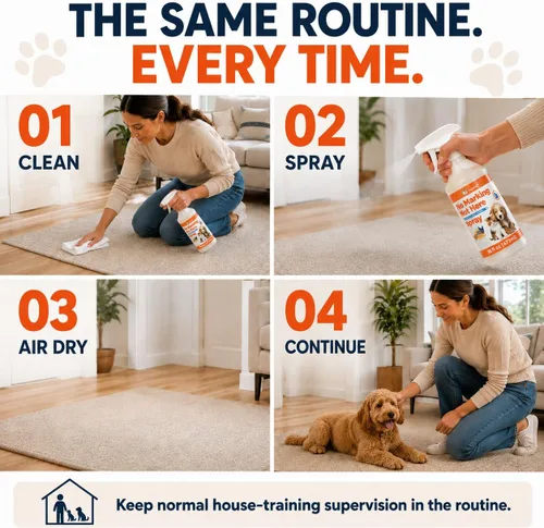 Vista 3 de Spray de apoyo para el hábito del baño para perros, 16 onzas