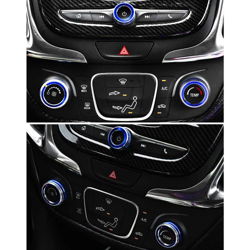 Vista 5 de CARFIB Calcomanías de Perillas de Volumen de AC para Chevrolet Chevy Equinox LT Accesorios Control de Aire Push Auto Sync Calcomanías Tapas