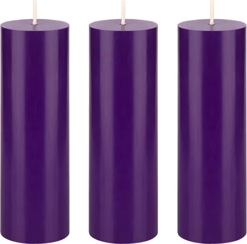 Vista 37 de Mega Candles 1 vela de pilar negra sólida sin perfume, vertida a mano, vela de cera de alta calidad de 2 x 6 pulgadas, decoración del hogar, spas