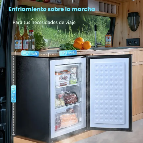 Vista 3 de Anypro Mini Congelador Vertical Compacto de 3 Pies Cúbicos con 3 Puertas de Cajón Desplegables y Termostato Ajustable, Congelador Vertical Pequeño