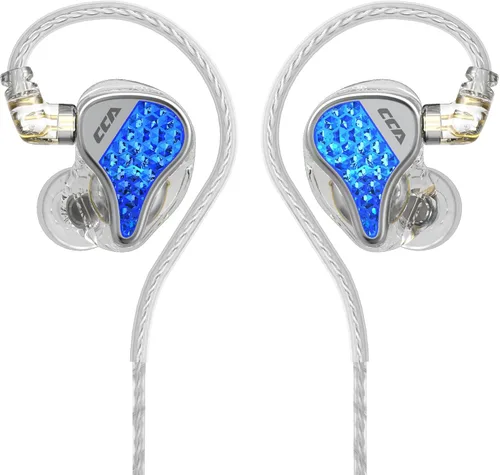 CCA LYRA Extra Bass Dynamic Diver HiFi - Auriculares intrauditivos, auriculares inalámbricos desmontables con cable para música audifílica/juego Azul