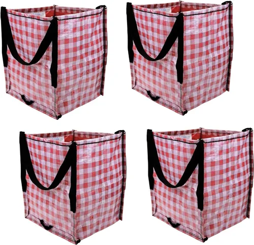 Vista 16 de DURASACK Bolsa de almacenamiento resistente de 22 galones, bolsa de mudanza de polipropileno tejido resistente, diseño reutilizable, soporta hasta