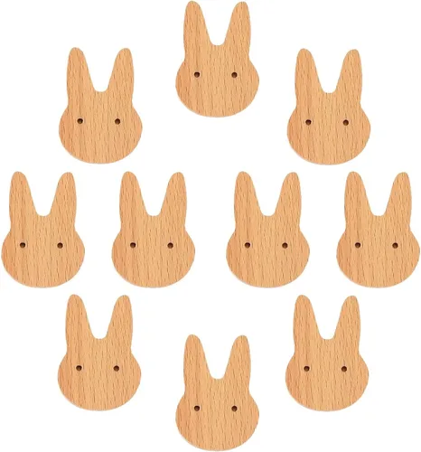 Vista 12 de 10 pomos de madera con tornillos, tiradores de tocador de madera marinos de animales del bosque, pomos para muebles, manijas de cajón de guardería