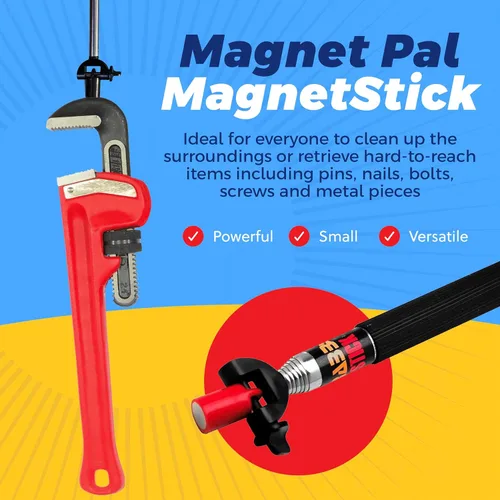 Vista 2 de Magnet Pal MagnetStick - Herramienta magnética telescópica de recogida de 39", herramientas magnéticas de recogida retráctiles, recogedor agarrador