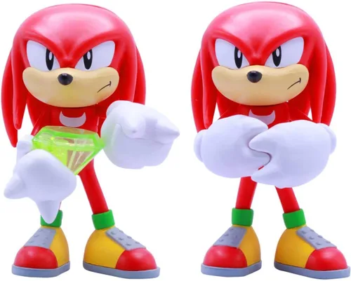 Vista 4 de Just Toys LLC Sonic The Hedgehog Knuckles - Figura de acción para construir de 4 pulgadas - Sonic The Hedgehog Series 2 coleccionable con esmeralda