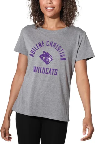 Vista 317 de Colección oficial de camisetas sueltas con logotipo desgastado grande universitario para mujer, jaspeado atlético