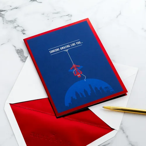 Vista 5 de Hallmark Tarjeta de cumpleaños desplegable de Spider-Man (Alguien Increíble Como Tú) Tarjeta 3D Signature Paper Wonder