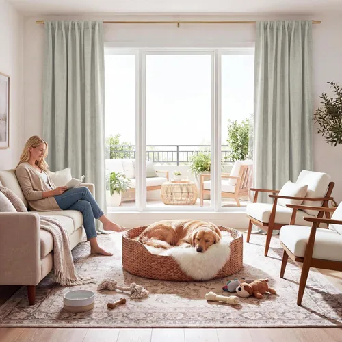 Vista 49 de RYB HOME Cortinas cortas 100% opacas de arpillera, 52 pulgadas de ancho, 45 pulgadas de largo, bloqueo de luz y aislamiento térmico para cocina