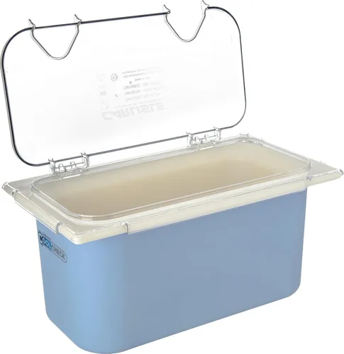 Vista 5 de Carlisle FoodService Products CM10279Z07 Coldmaster EZ Access Lid with Notch, 1/3 Size, 0.9" Height, 13" Width, 7" Length, Polycarbonate (PC), Clear