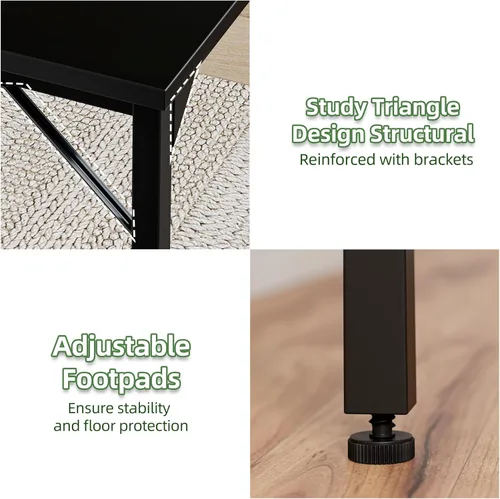 Vista 7 de Grandder Escritorio para computadora de 32 pulgadas, escritorio pequeño para oficina en casa, mesa de estudio para niños para espacios pequeños