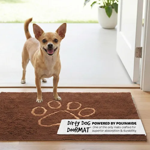 Vista 13 de Dog Gone Smart Dirty Dog Doormat - Tapete de secado rápido con respaldo súper adherente para pisos limpios - Tapete súper absorbente y lavable a