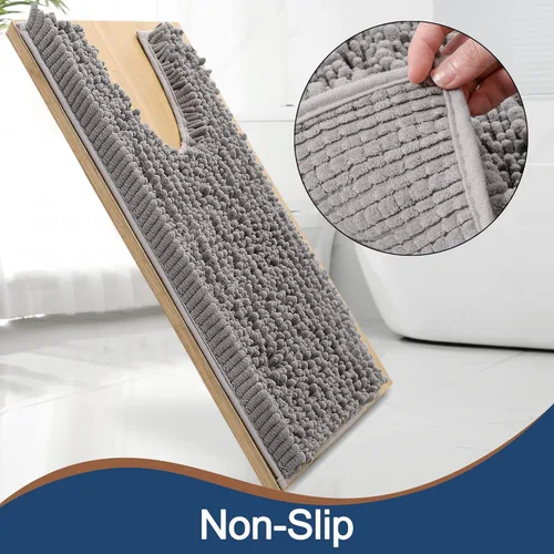 Vista 171 de FLOLEOPA Alfombras de baño de microfibra suave y esponjosa, tapetes de baño absorbentes, antideslizantes, lavables a máquina y de secado rápido