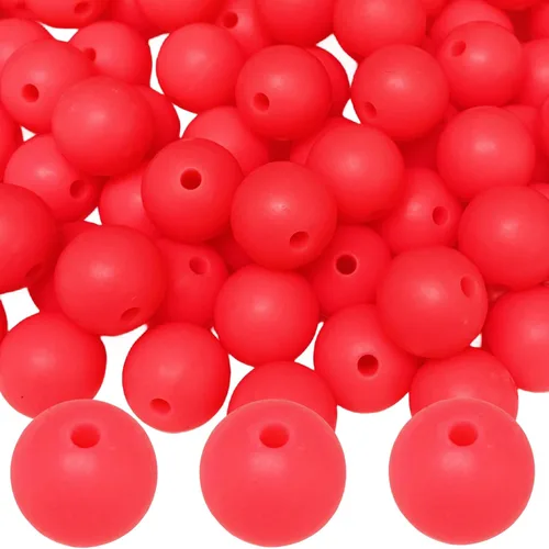 Vista 69 de Abalorios de silicona, 100 piezas de 9 mm de abalorios redondos de silicona para hacer llaveros, pulseras, collares, aretes, joyas, manualidades DIY