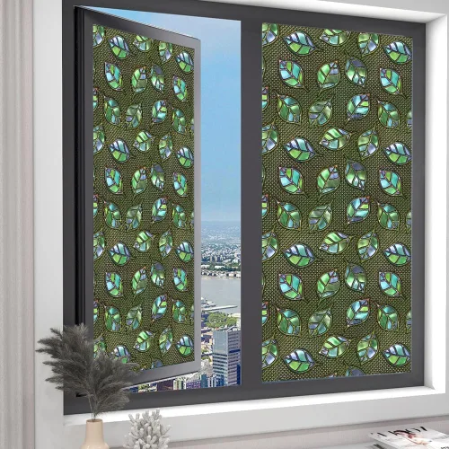 Vista 11 de Película decorativa de vidrio, película de privacidad para ventanas, película decorativa para ventanas, adherencia estática, película de vidrio