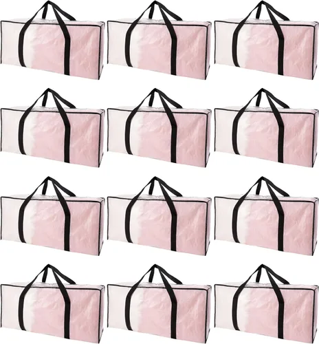 Vista 10 de PANDA JOYS Paquete de 8 bolsas de mudanza extra grandes con cremalleras y asas de transporte, tote de almacenamiento resistente para ahorro