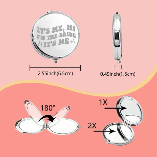 Vista 2 de TIIMG Espejo compacto para mujer (I'm The Bride)