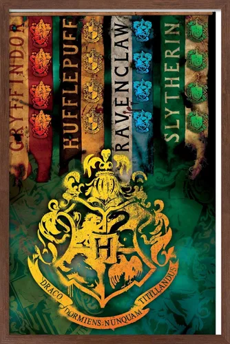 Vista 17 de Trends International The Wizarding World: Harry Potter - Póster de pared con crestas de la casa, 14.725 x 22.375 pulgadas, versión enmarcada
