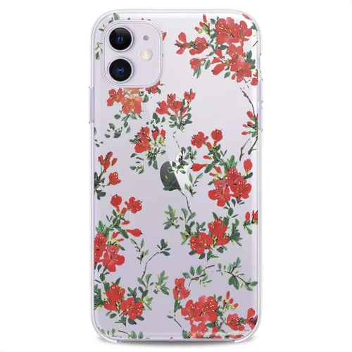 Vista 10 de Funda de poliuretano termoplástico compatible con Apple iPhone 11 2019 modelo 6.1 pulgadas Iph 11 Slim Fit Ramos Hojas Flores Niñas Impresión