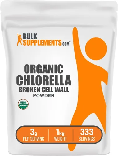 Vista 6 de BulkSupplements. com Polvo orgánico de Chlorella - Pared celular rota, polvo superalimento verde, suplemento de Chlorella - Sin gluten, 0.11 oz por