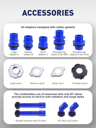 Vista 2 de SMART JERRY - Kit de purga de refrigerante, embudo universal para purga de radiador, embudo de refrigerante sin derrames, kit de enjuague