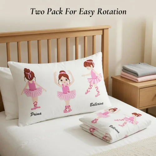 Vista 3 de Everyday Kids Paquete de 2 fundas de almohada de tamaño estándar para almohadas de 20 x 26 pulgadas, 100% microfibra suave y transpirable, perfectas