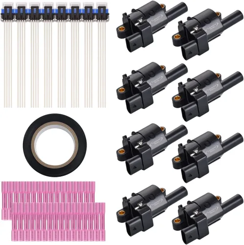 Vista 43 de Juego de 4 bobinas de encendido y conector de coleta, kit de arnés de cableado compatible con Accord Odyssey Acura Saturn 3.0L 3.2L 3.5L V6 C1221